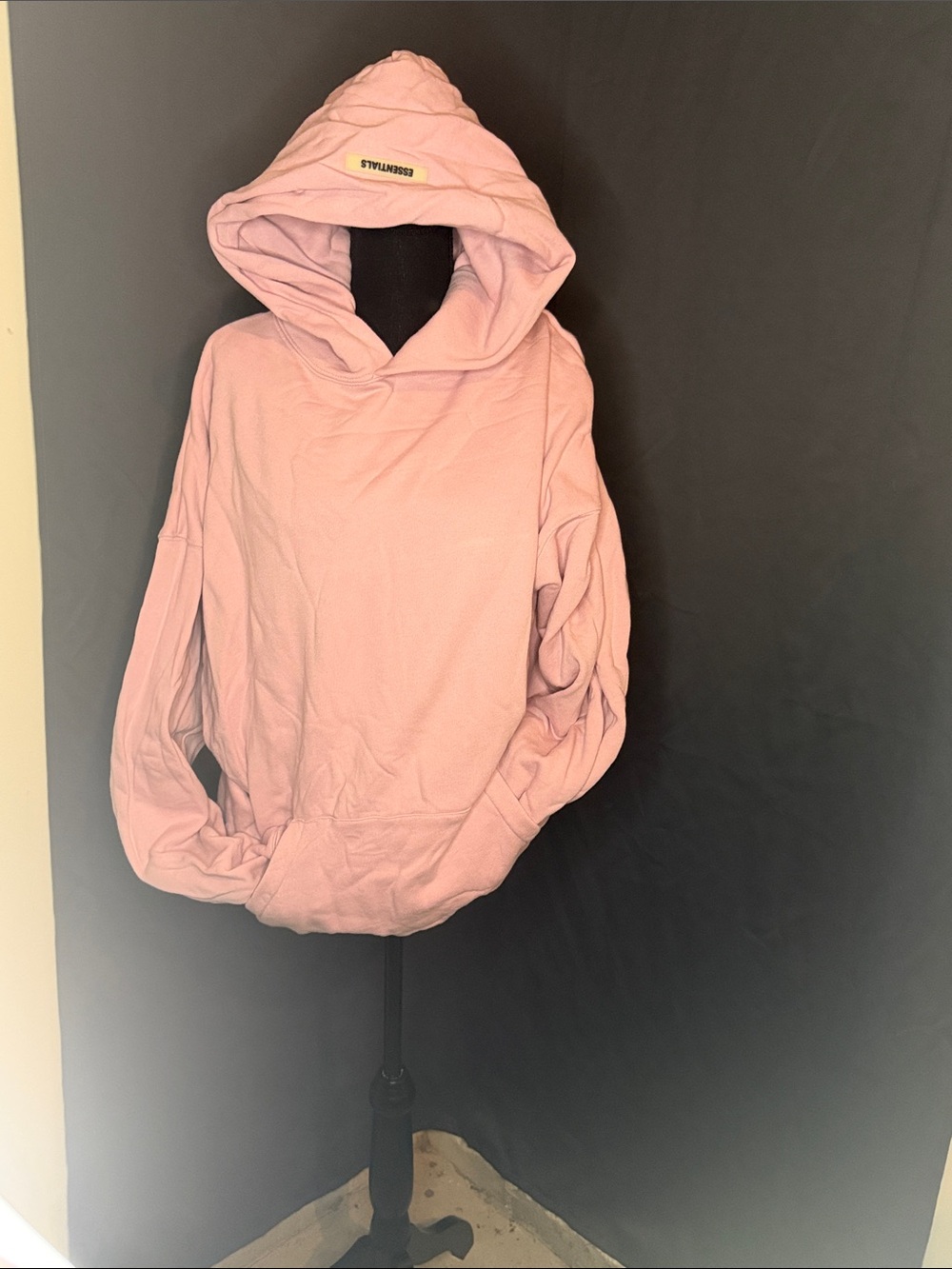 Essentials Dusty Pink Oversized Logo Hoodie